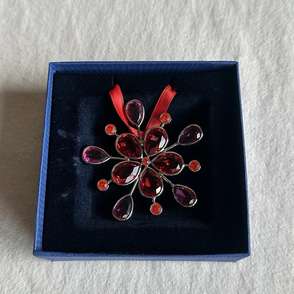 Swarovski Red Jewels Window Ornament NIB Rare & Retired With Gift Bag